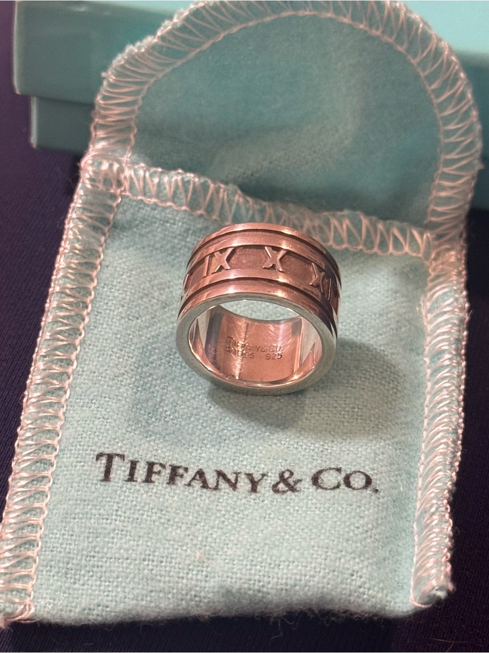 Tiffany & Co. Vintage Sterling Silver Atlas Band, size 6.25